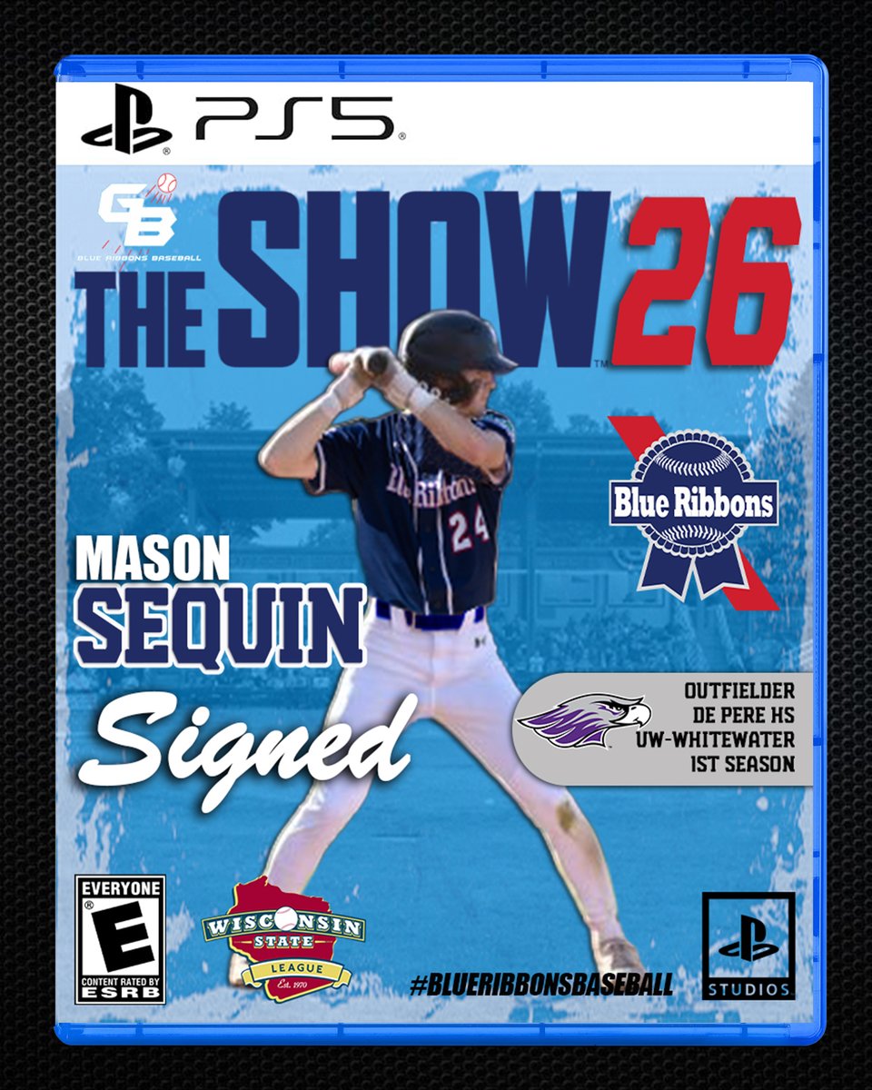 GBBlueRibbons's tweet image. The Blue Ribbons are excited to announce the signing of outfielder Mason Sequin for the 2026 season! A freshman at UW-Whitewater, Sequin was part of De Pere's State Championship team in 2024 and was named Second-Team All-Conference as a senior for the Redbirds last season.