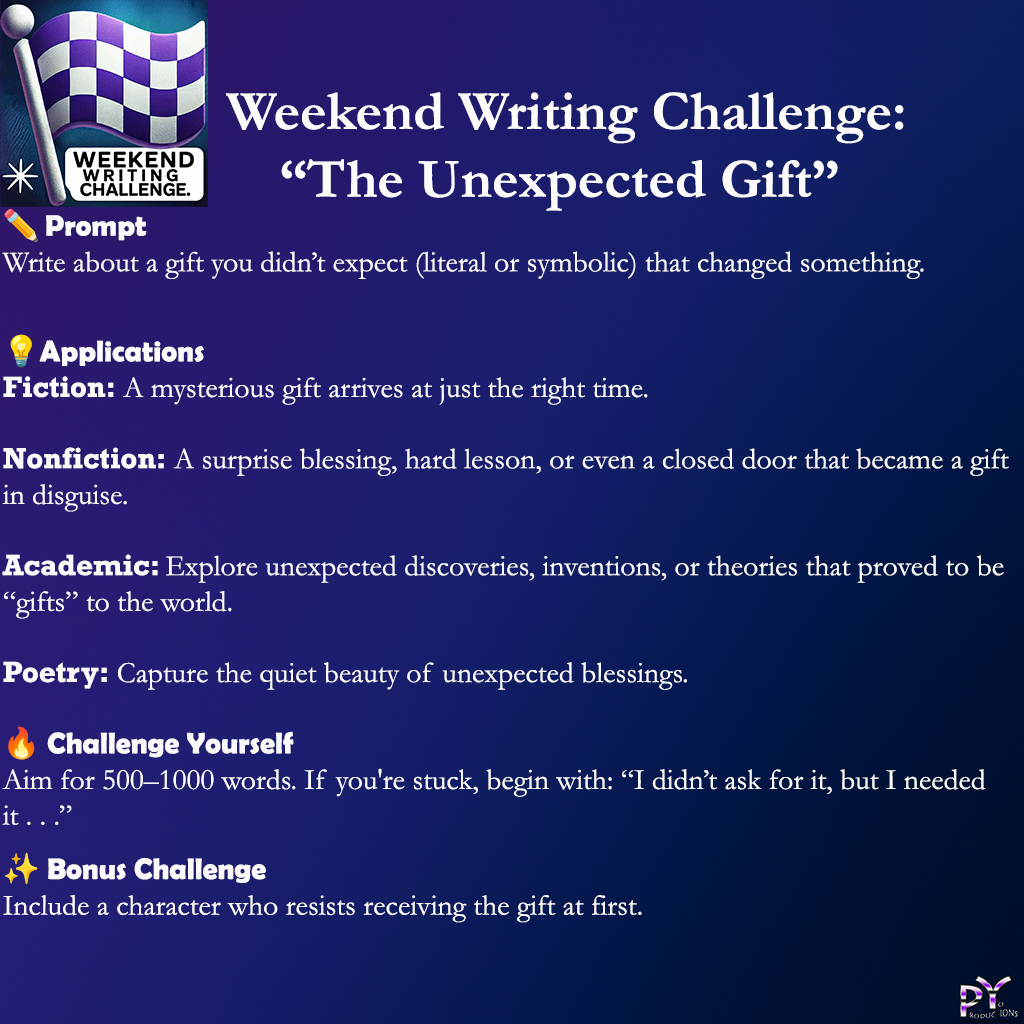 ytsanders's tweet photo. Sometimes the greatest gifts come wrapped in mystery.
This weekend, write about a gift you didn’t expect but needed more than you knew.
#WeekendWritingChallenge #WritingPrompt #IWrite #JustWrite #CreativeWriting #WritersLife #WritingCommunity #WritersSupportingWriters #TheUnexpectedGift