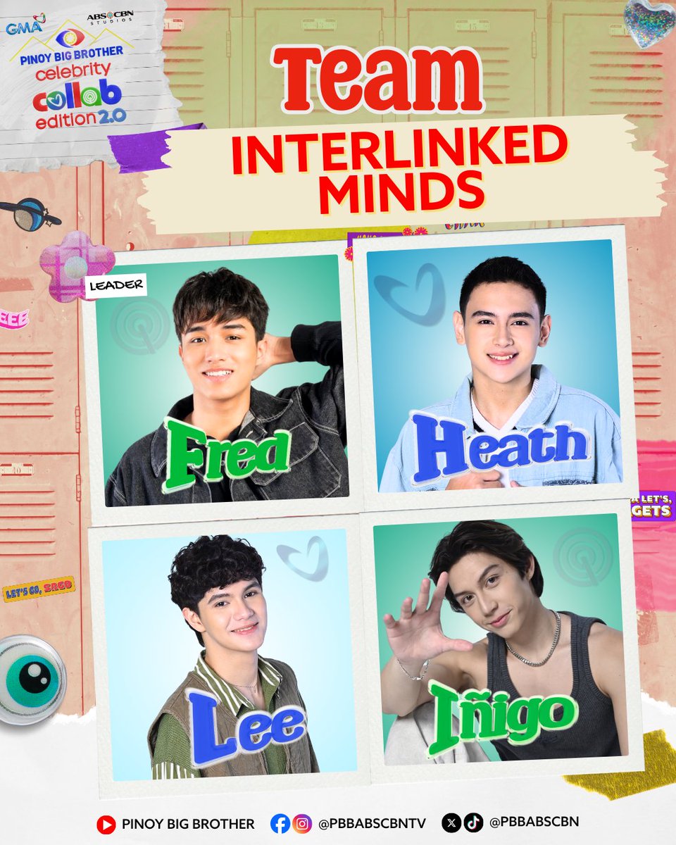 PBBabscbn's tweet image. 💿 Sa IKATLONG COLLAB, buo na ang IKALAWANG GROUP! 💿

🌟 INTERLINKED MINDS 🌟
Fred, Heath, Iñigo, Lee!

#PBBCollab20Violators