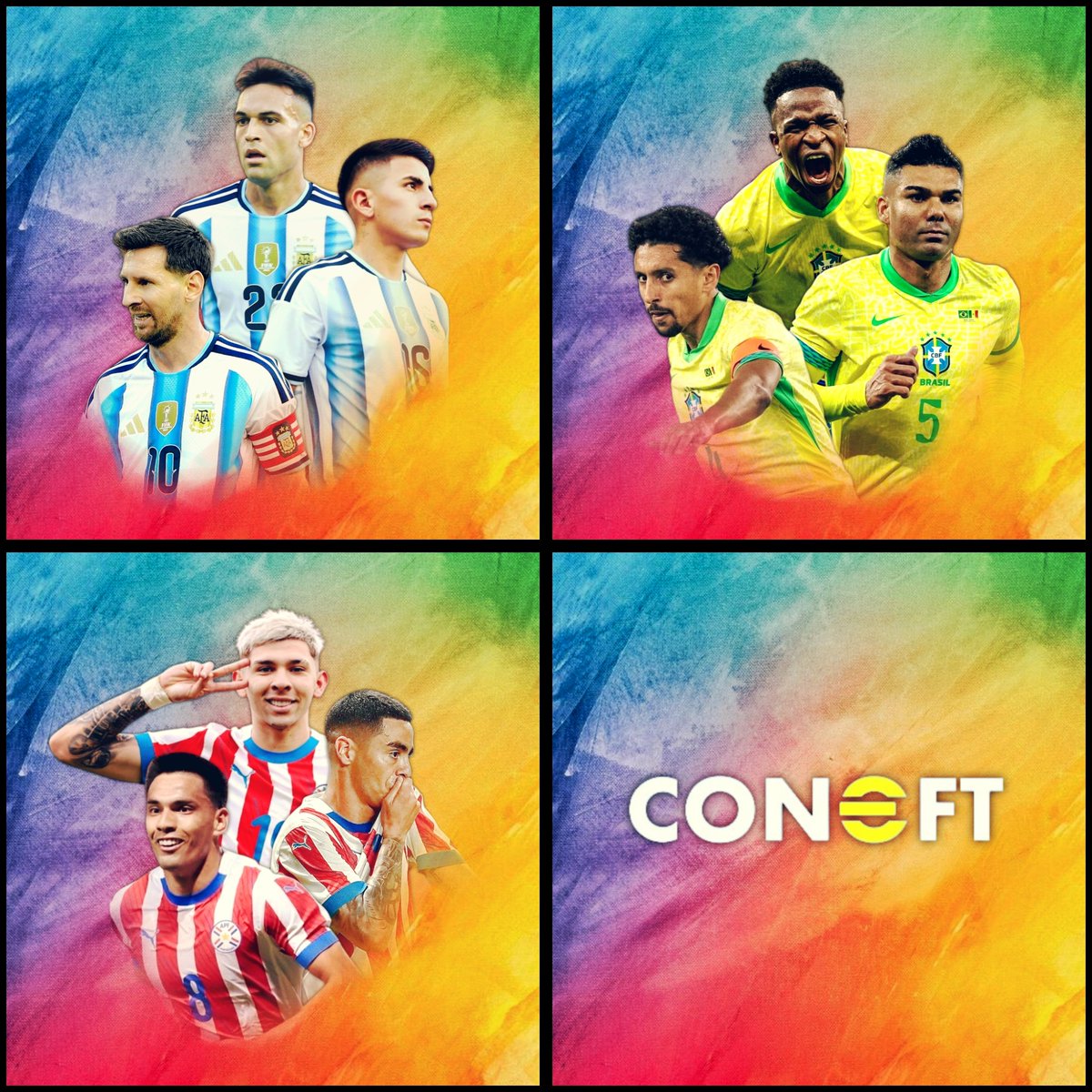 Coneft_News's tweet photo. #CONEFT Season 3
南米各国の代表チーム

(※順不同) https://t.co/243hUm2TjH