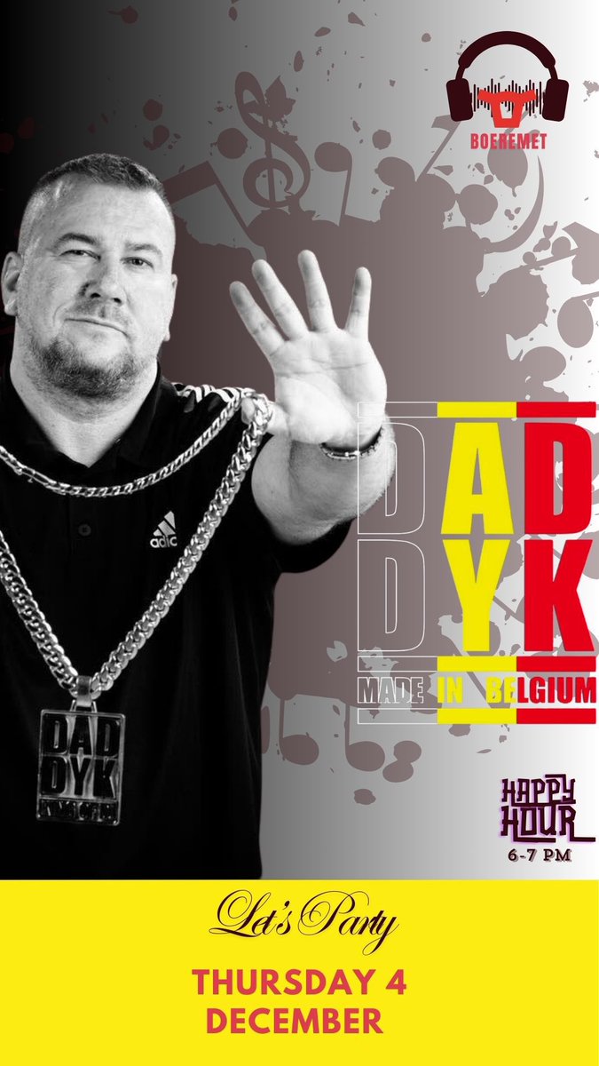 Hâte de vous retrouver  ce jeudi 4 décembre 21:00 au BOEREMET ( la maison ) 🙏🏻❤️ #DjDaddyK