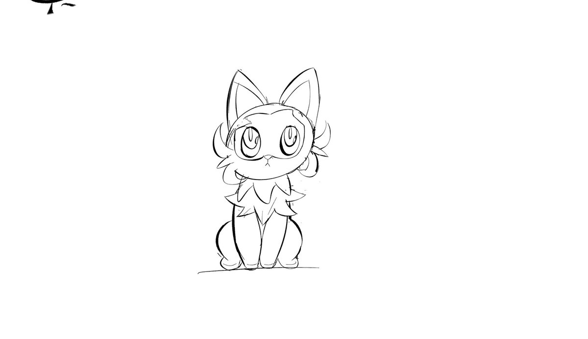 ChromaGradient's tweet image. Sprigatito sketch, im sure nothing wrong will happen to them.