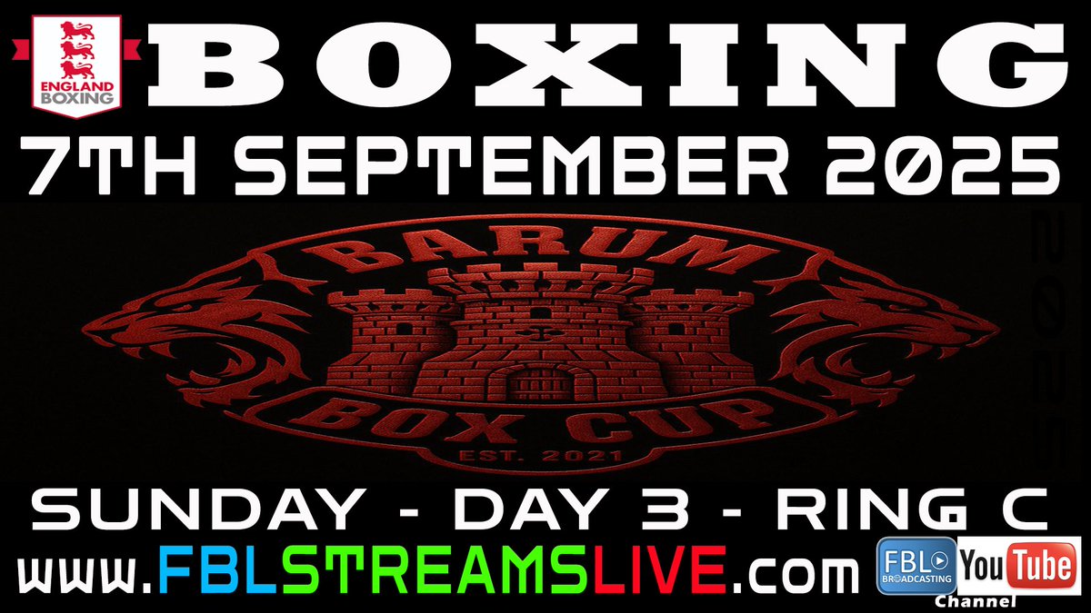 AVAILABLE TO THE PUBLIC NOW!!! LIVE AMATEUR BOXING!! BARUM BOX CUP 2025 - DAY 3 SUNDAY - RING C - 07/09/2025!!! The Barum Box Cup is one of the first box cups of the season. Loads of Bouts to watch over the 3 day championship!!! youtu.be/wqpNEbkUYfE