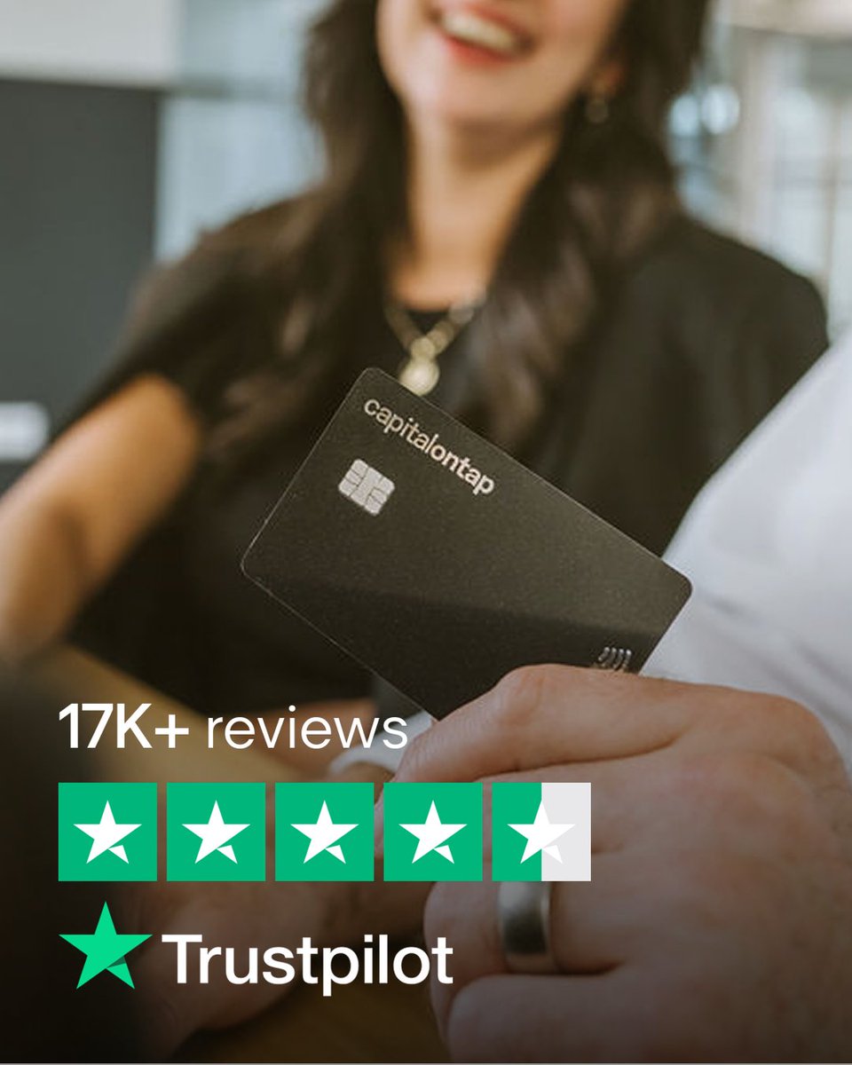 We hit 17k reviews with a 4.7-star rating on Trustpilot! 🎉 Your feedback directly shapes our platform, helping us make running your business easier every day. Thank you for your trust!
#CapitalOnTap #Trustpilot 
(Capital on Tap UK)