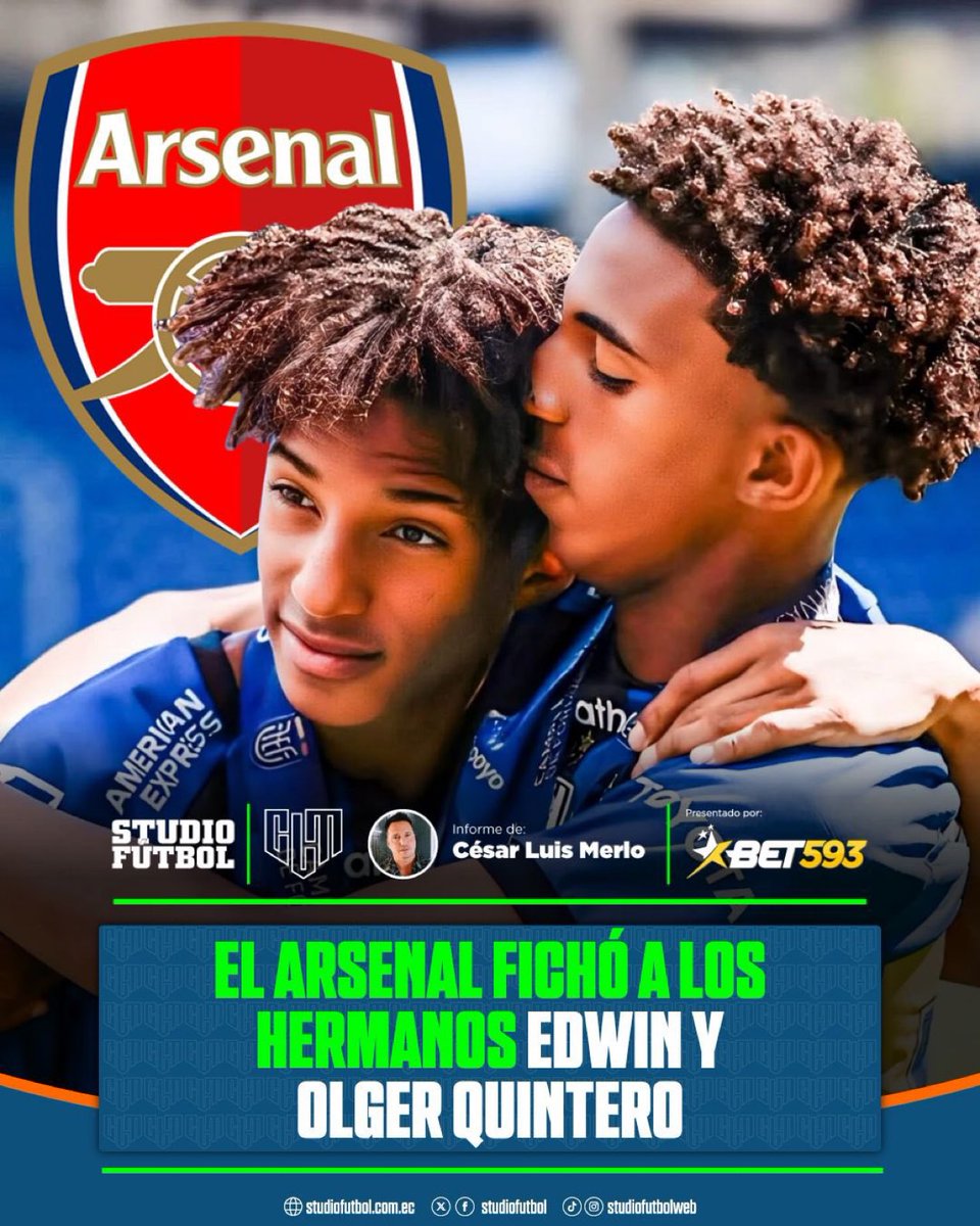 💣 BOOM: Arsenal have signed Ecuadorian twins Edwin and Holger Quinteros from IDV!

They’re already on their way to London for medicals and will sign 5-year deals as soon as they turn 18. 

🗞️ <a href="/CLMerlo/">César Luis Merlo</a>