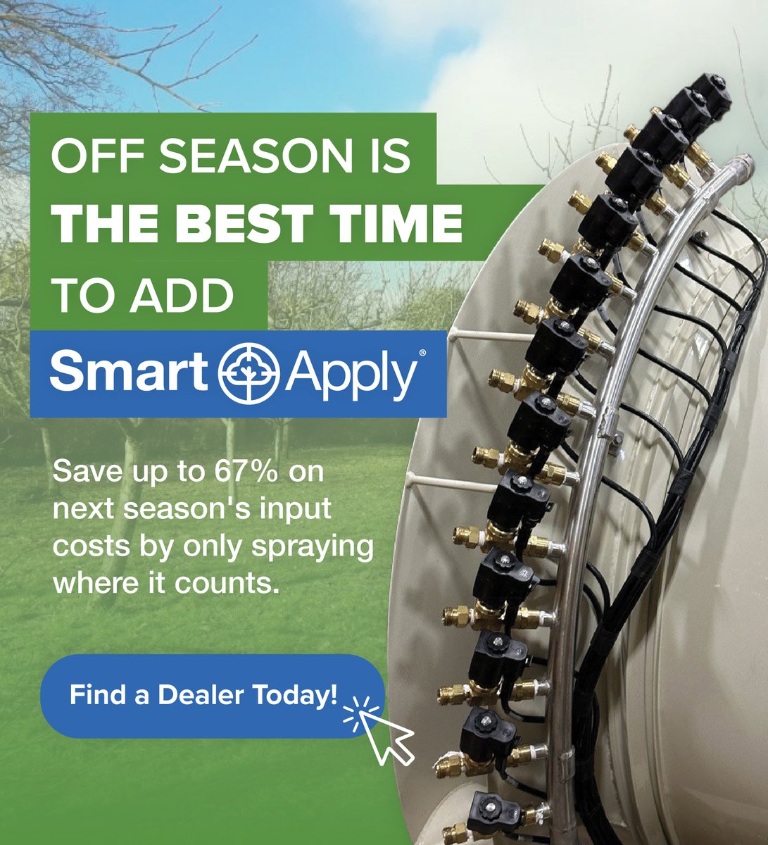 SmartApplyAg's tweet image. 🚜🌳 As the year comes to a close, the off-season is the BEST time to upgrade your sprayer with the #SmartApply intelligent spray system. Whether you&apos;re growing apples, pecans, or grapes, this technology is designed for you. For more details, visit smartapply.com.