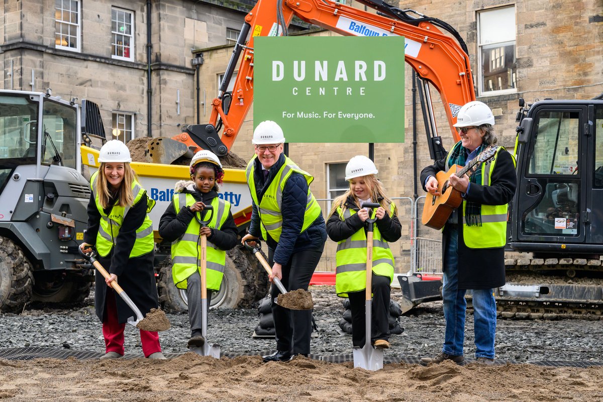 FM <a href="/JohnSwinney/">John Swinney</a> and <a href="/Broughton_PS/">Broughton Primary School</a> pupils have marked the start of construction on Edinburgh’s first purpose built concert hall in over 100 years.
 
Supported by up to £30 million from @ScotGov, the Dunard Centre will further enhance our globally renowned reputation for the arts.