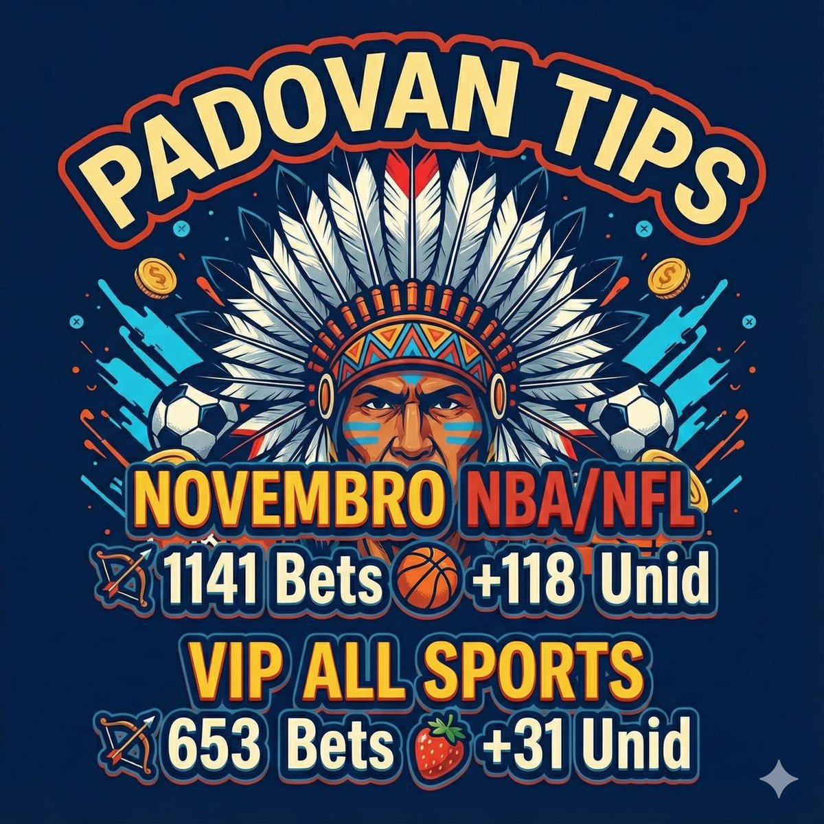 PadovanTips's tweet image. Mais um mês finalizado nos VIPs. Mais um resultado excelente.
Novembro NBA/NFL
🏹 1141 bets
🏀 +118 unidades

VIP All Sports
🏹 653 bets
🍓 +31 unidades

Quem tiver interesse no nosso VIP, estamos com vagas disponíveis.

prop.ag/padovan/Combo

Vem forra na Tribooo.