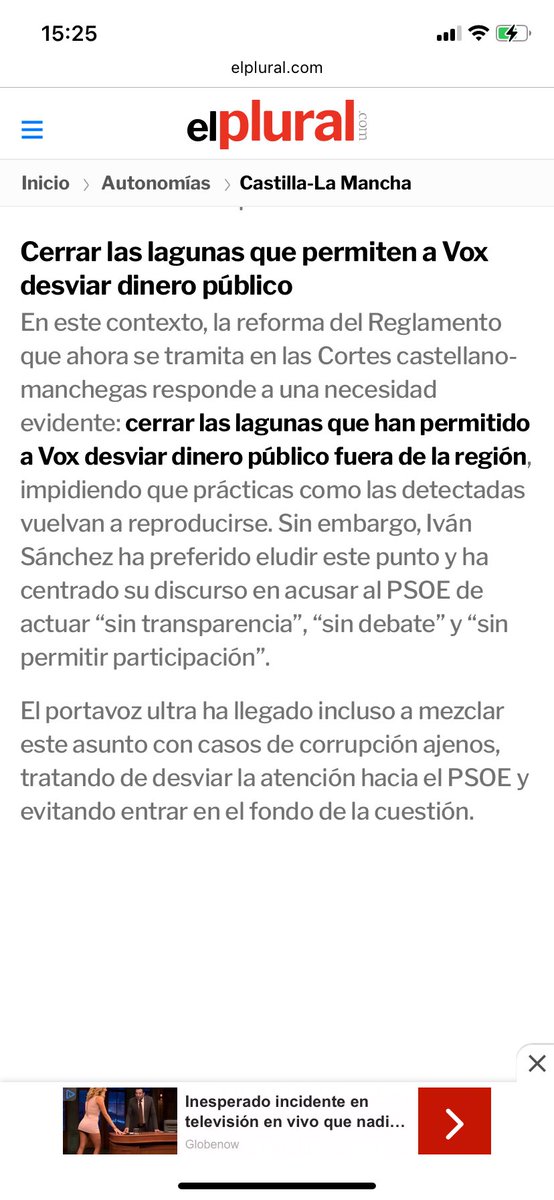 LA IRONÍA DE VOX en <a href="/cortesclm/">Cortes de Castilla-La Mancha</a>. 🔴 La reforma del Reglamento que ahora se tramita en las <a href="/cortesclm/">Cortes de Castilla-La Mancha</a> tiene como fin cerrar las lagunas que han permitido a <a href="/vox_es/">VOX 🇪🇸</a> ➡️desviar dinero público⬅️ fuera de la región, impidiendo que prácticas como las detectadas vuelvan a reproducirse 💰