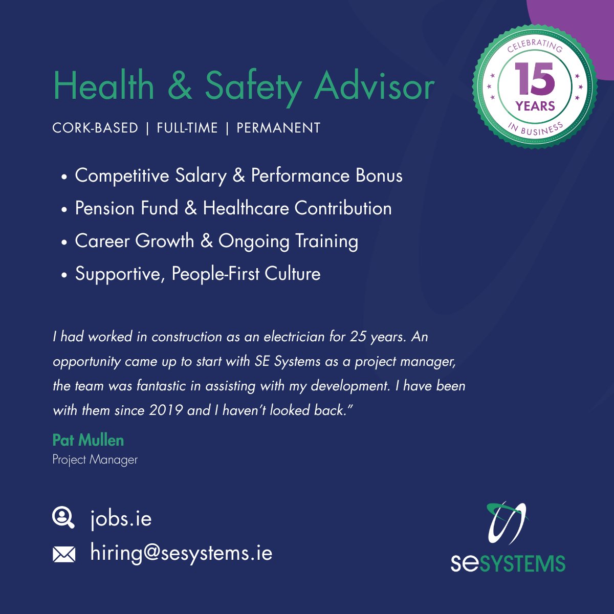 systems_se's tweet photo. We’re hiring a Health &amp; Safety Advisor in Cork 👷‍♀️

Join a supportive team helping deliver safe, efficient energy projects. Ideal for someone experienced in EHS, audits, RAMS and safety training.

Apply: https://t.co/aYIc3NVwYe

#HealthAndSafety #SafetyAdvisor #CorkJobs https://t.co/Dm1gs0CiCk