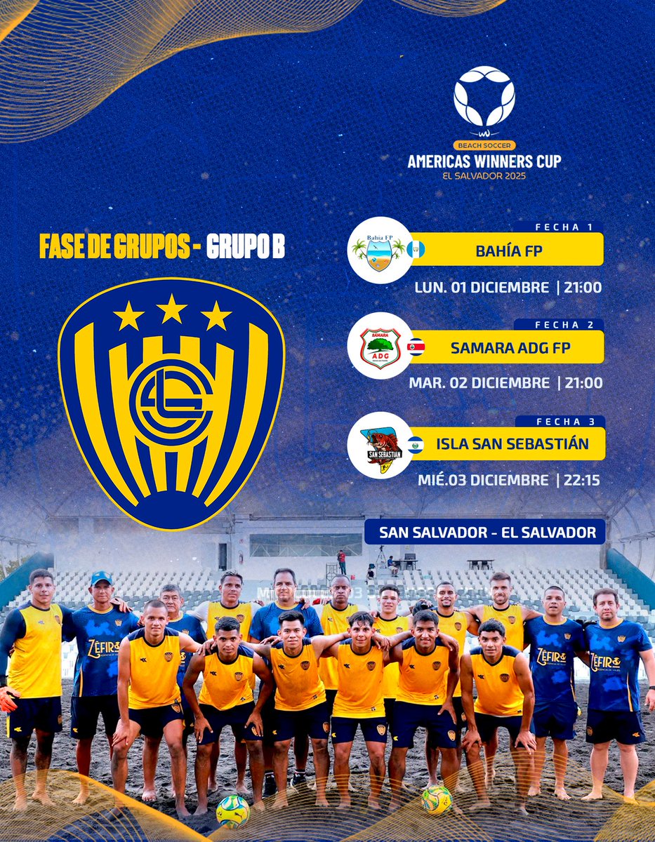 𝗛𝗼𝘆 𝗲𝘀 𝗲𝗹 𝗱í𝗮. 💛💙🌊

El Auriazul Fútbol Playa debuta en el Americas Winners Cup.

⏰ 21:00

🆚 Bahía FP

📺 Miralo en beachsoccertv.com

#VamosLUQUEÑO 🔵🟡