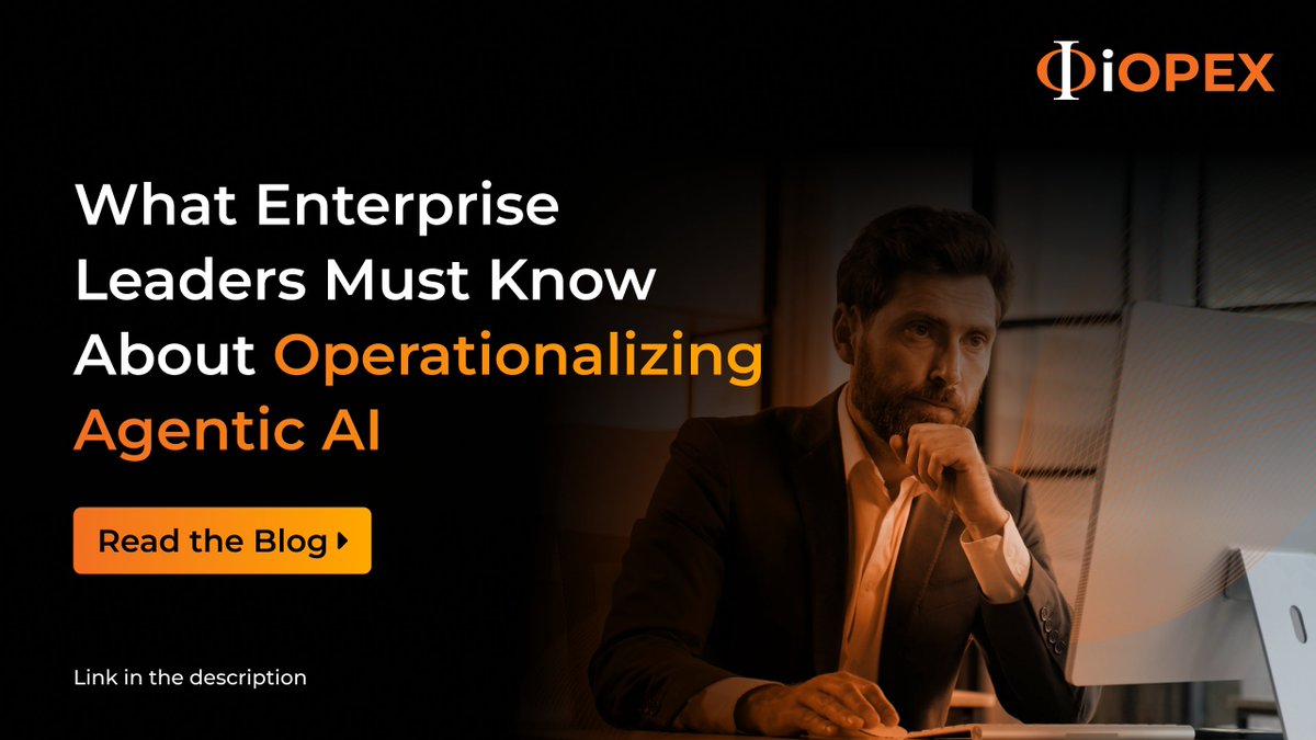 iOPEXCorporate's tweet image. It’s easy to fine-tune a model.
Harder — and far more valuable — to deploy AI agents that act inside real workflows.

Agentic ≠ predictive
Agentic ≠ chatbot
Agentic ≠ copilot

Agentic AI monitors, decides, and executes.
Read the full breakdown 👉 iopex.com/blog/operation……
