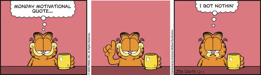 Garfield by Jim Davis for Mon, 01 Dec 2025