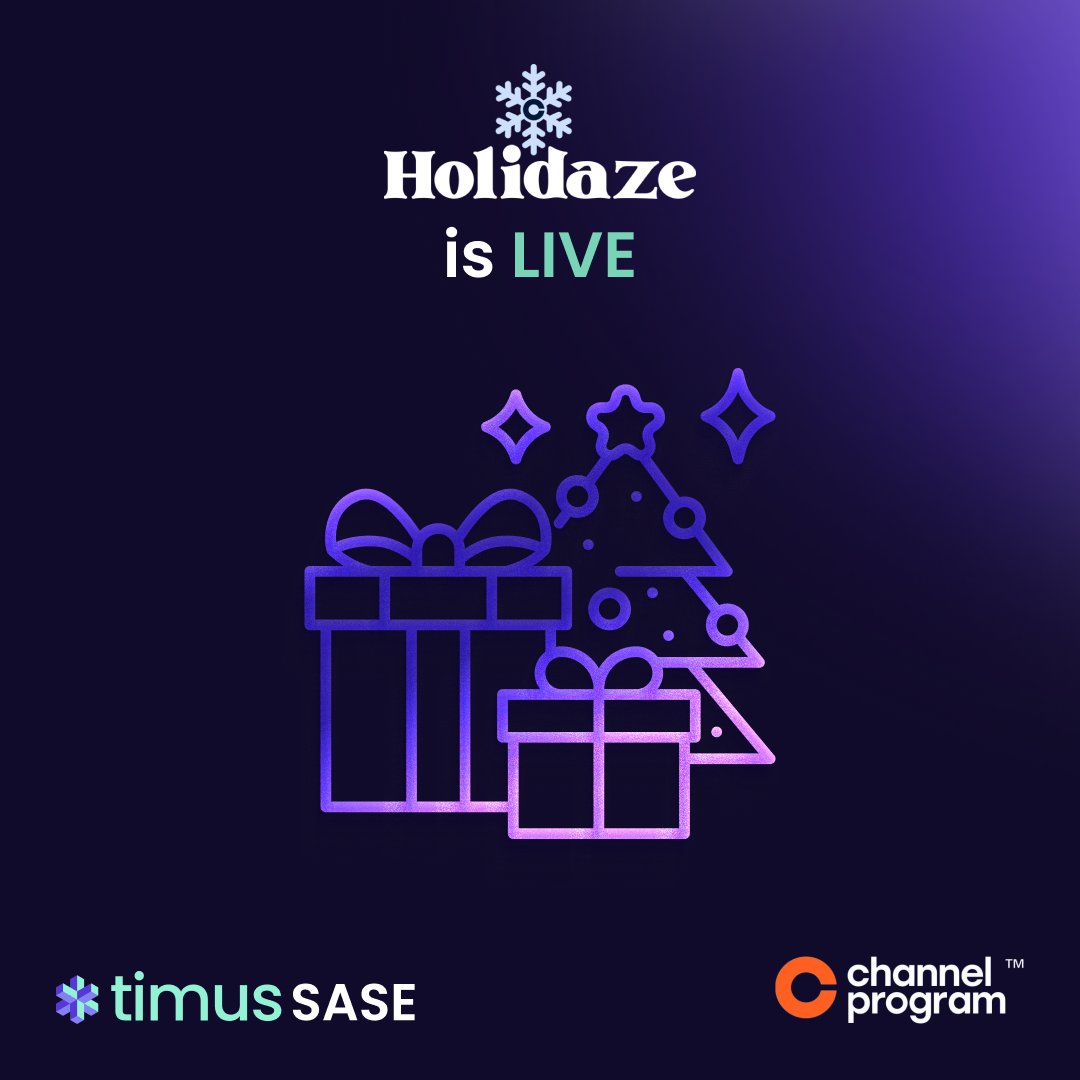 timusnetworks's tweet photo. Attention: HOLIDAZE IS LIVE! 🎁

Timus, along with tons of other vendors are giving away over $16K in cash &amp; prizes. All you have to do is enter for a chance to win!

Register using the link below:
https://t.co/ixG5HMmuBZ

#holidaze #channelprogram #msp #sase #holidaygiveaway https://t.co/LxHMkBTbiX