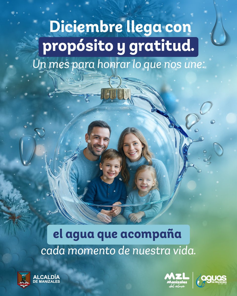 En este mes de encuentros y agradecimientos, celebramos el valor del agua: un recurso que nos acompaña y hace parte de cada tradición en familia. 
Que diciembre nos recuerde la importancia de cuidarla.
¿Has notado cómo el agua está presente en tantos momentos de tu hogar?