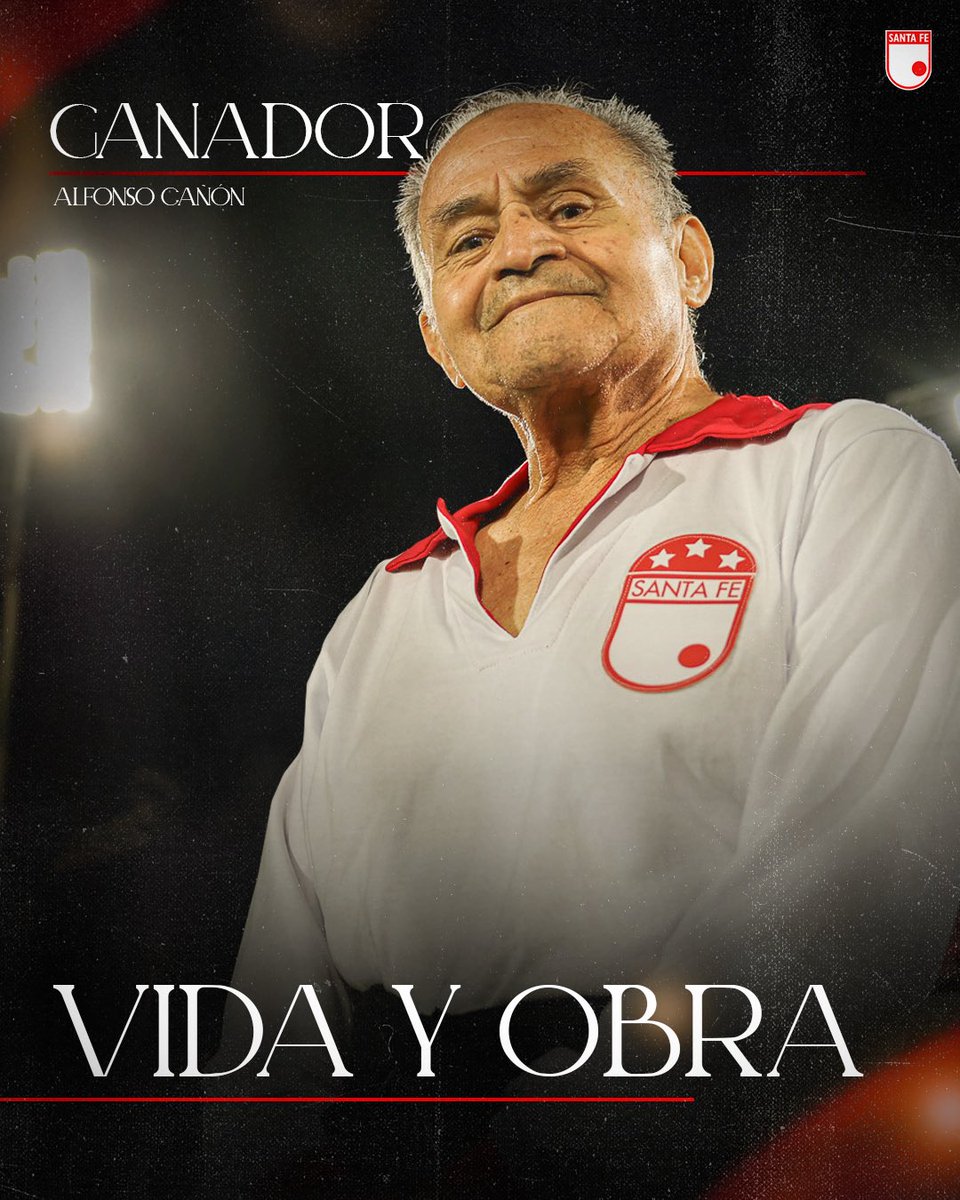 SantaFe's tweet image. Alfonso Cañón, ídolo y campeón ⭐️ con el León 🦁 en 1966, 1971 y 1975, ganó el premio Vida y Obra @EEdeportista 2025 @elespectador ¡felicitaciones Maestrico! 🇮🇩