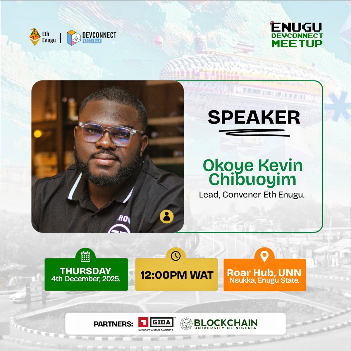 Eth_Enugu's tweet image. We’re thrilled to announce our first set of speakers for the Enugu Devconnect Meetup!!

Joining us are @Snapcrackle from @EFetheverywhere, @naps_thelma, @apostleofdesign &amp;amp; @kevin_chibuoyim  - our Lead/Convener of @Eth_Enugu

Reg: luma.com/c990o35b

Come tap @EFDevcon tales!…