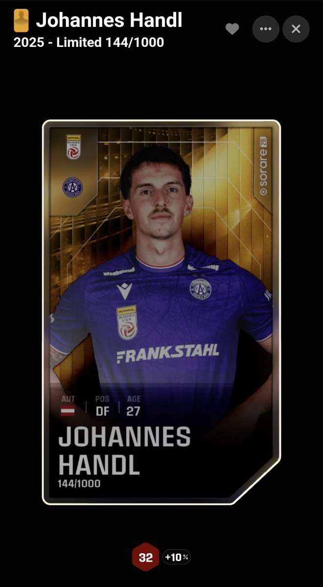 Next Giveaway! 🎁

Win an InSeason Magic Joe #Handl 🧙‍♂️

1. 💜 &amp; RT
2. Follow <a href="/Decay26Sorare/">Decay</a> &amp; <a href="/FKAustriaWien/">FK Austria Wien</a> 
3. RT the tweet below
4. Comment your Sorare Username

Winner will be drawn 2 hours before deadline on friday good luck to all! ✌️

#sorare #sorare26 #faklive