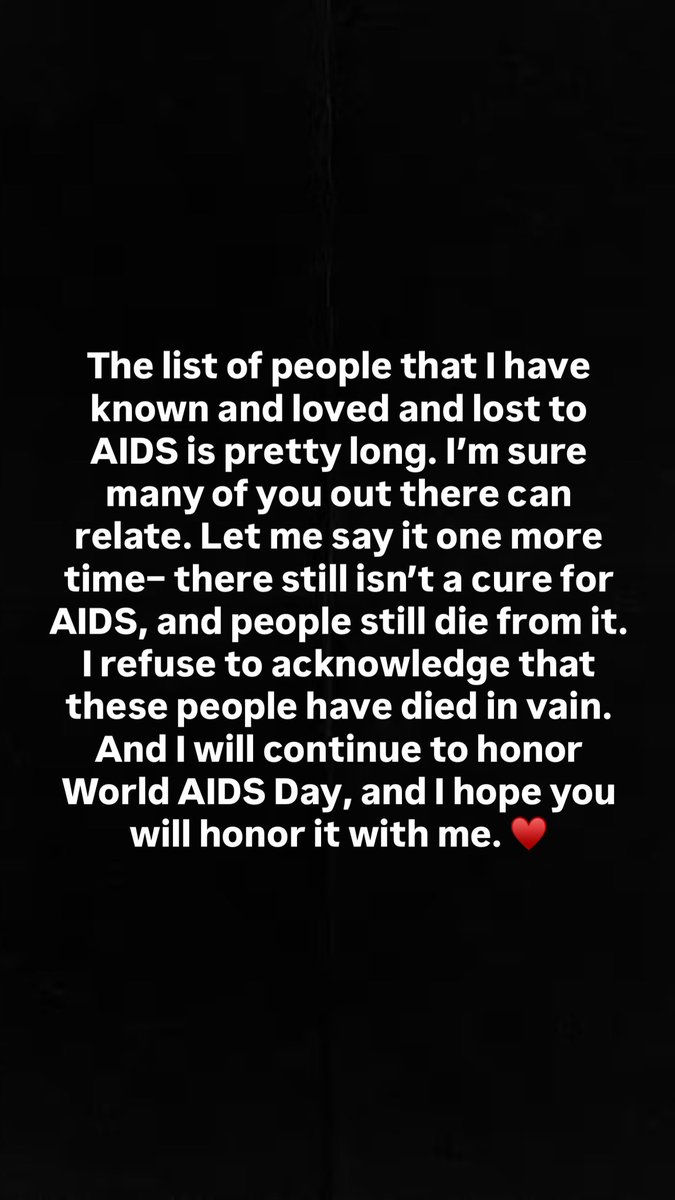 Madonna's tweet image. Happy International  AIDS Day! ♥️