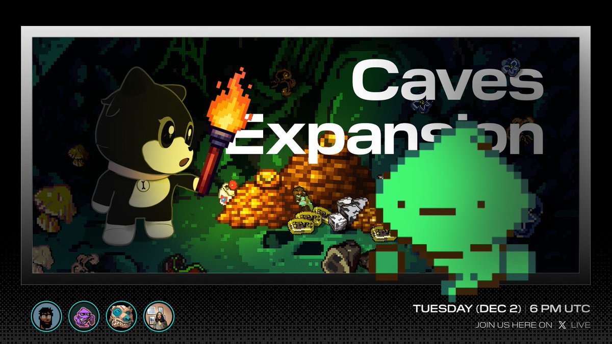 The Caves Expansion has arrived!

Tune in to our livestream Tomorrow at 6 pm UTC to learn more about <a href="/kamigotchiworld/">Kamigotchi</a>'s Caves update.

We'll pick one person from the chat or replies to win a free Kami!