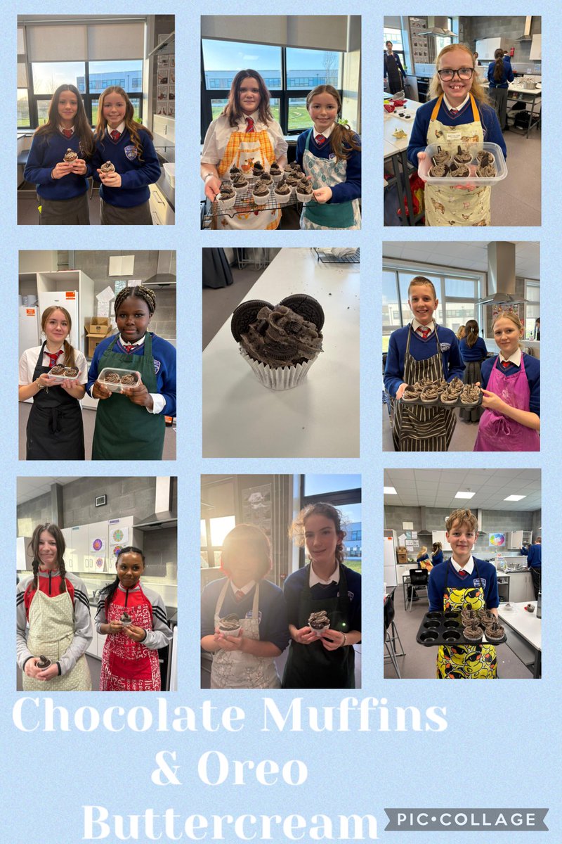 mcchomeec's tweet image. Excellent effort by 1st Year Home Ec students last week. They prepared, baked and decorated Chocolate Muffins with Oreo Buttercream! 
Well done to all👏👏🧁 @mungretcc