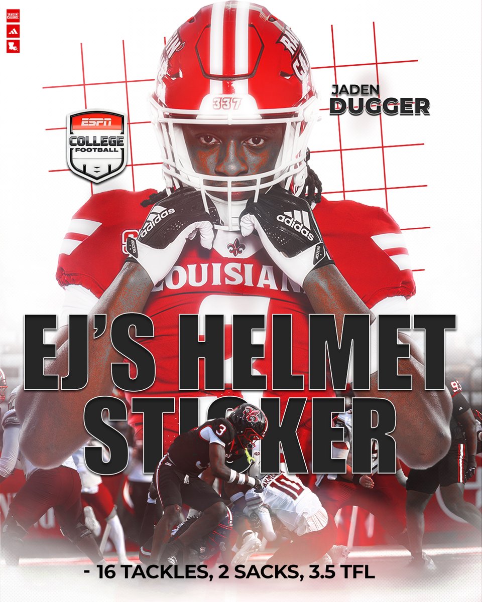 The Sun Belt DPOW along with a Helmet Sticker for <a href="/JadenDugger/">Jaden Dugger</a>  

#cULture | #GeauxCajuns