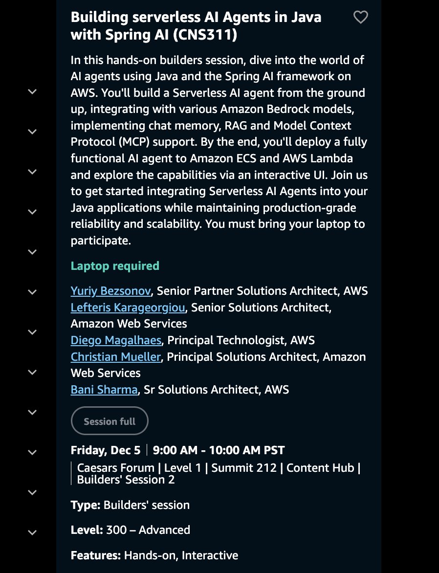 SpringAICentral's tweet image. Excited to share Spring AI @ #AWSreInvent