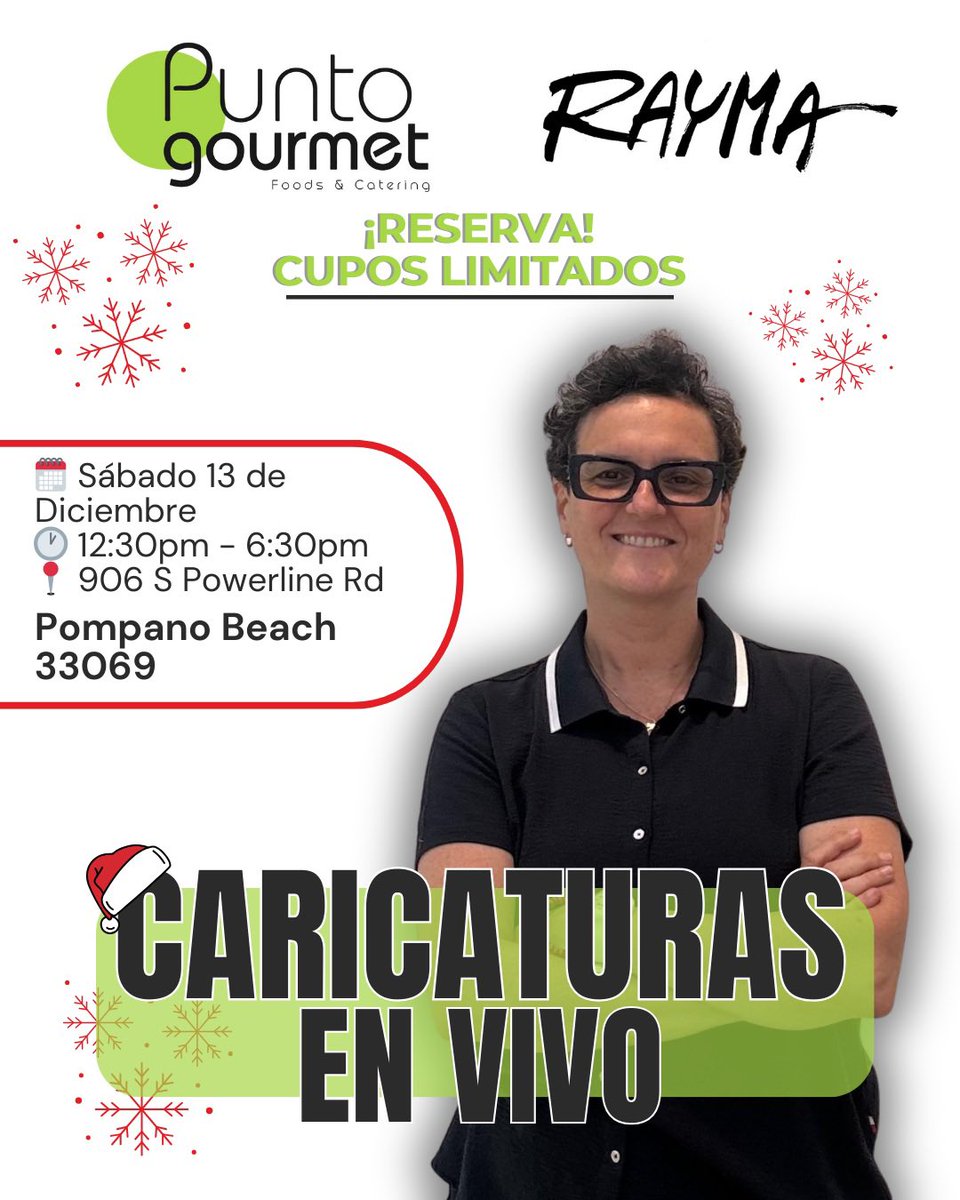 raymacaricatura's tweet photo. Atención Pompano, este sabado 13 de dic voy a estar haciendo caricaturas en vivo en Punto Gourmet USA, de 12:30 a 6:30pm. No te pierdas esta experiencia unica diseñada para ti. 

⭐️Comenta: “Pompano” y recibirás el link de reserva a tu DM https://t.co/1qBZ1iW6g4
