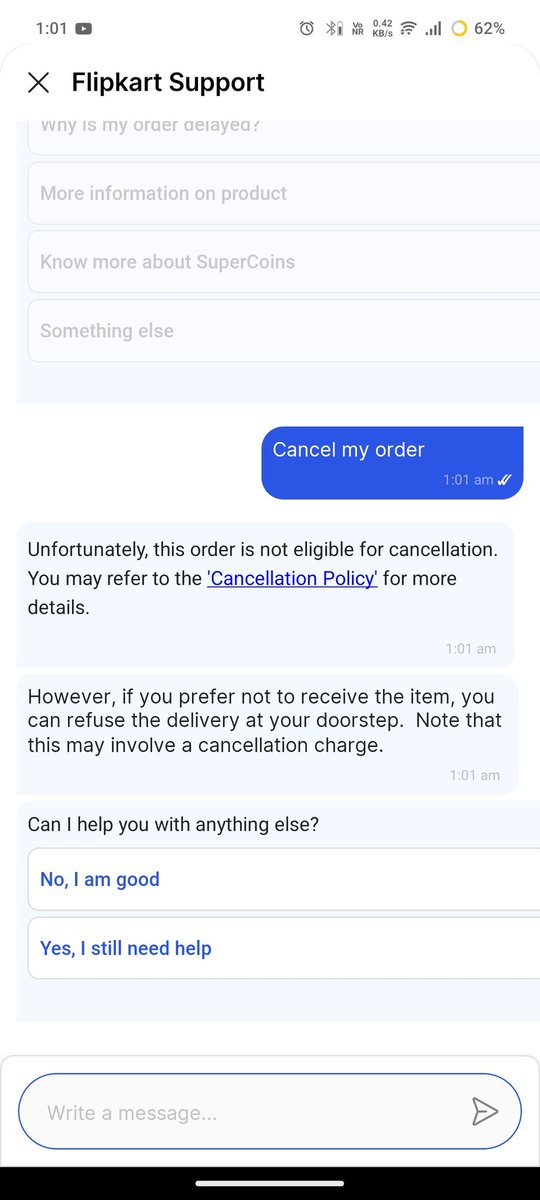 RonnYGameR23's tweet photo. Hello @flipkart where is my order it's been 2 days extra now and why there is no cancellation policy I have paid the amount of product...
Pls help me give me my money back https://t.co/j9yWNL1OAq