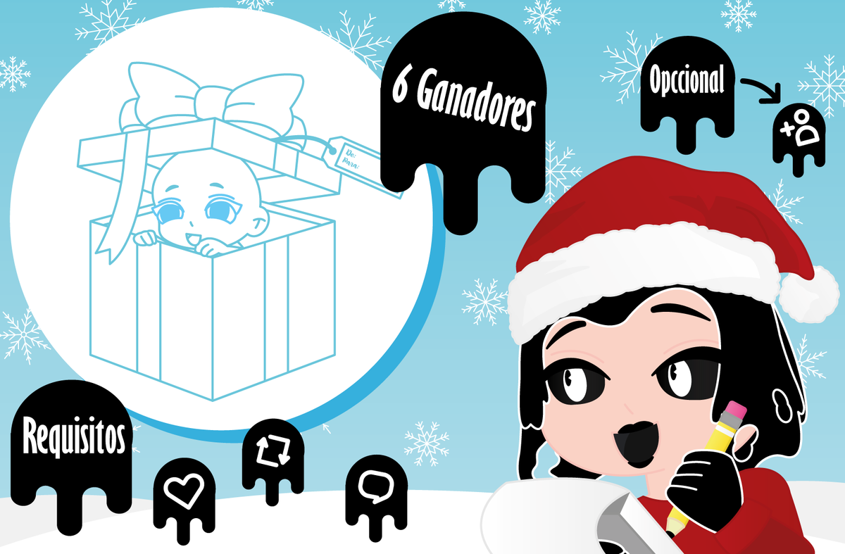 December Gift 🎁❄️

Rules:
❤️- Like
🟩- Retweet
😀- Leave a reference to your:
- OC or Character
- Avatar
🚹- Follow (Optional)

Participation period: December 1st to 8th

Winners will be chosen by random draw