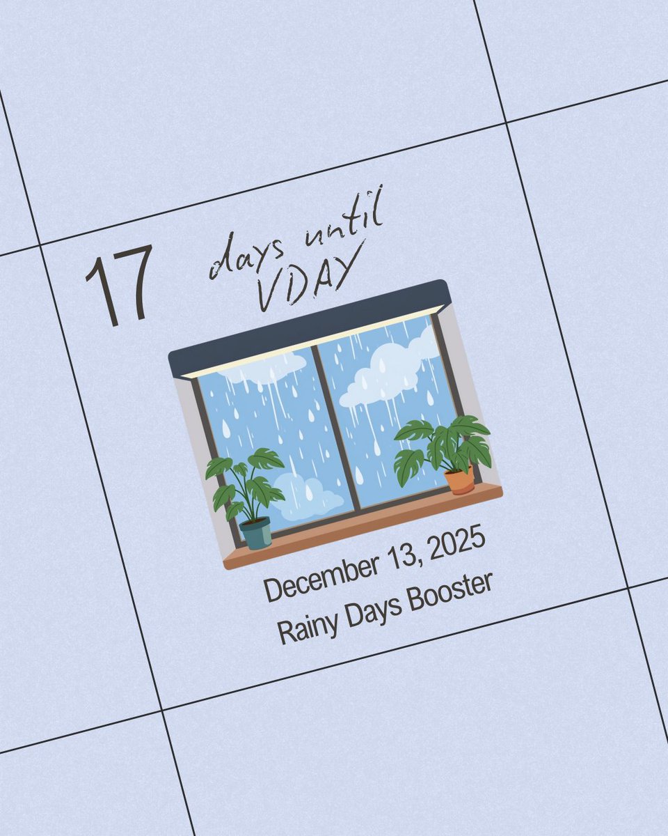 thevantefm's tweet photo. 17 days until VDAY: Rainy Days Booster 

[https://t.co/TAgicNpRRU]

#VDAYCountdown https://t.co/bzINxf2Hno