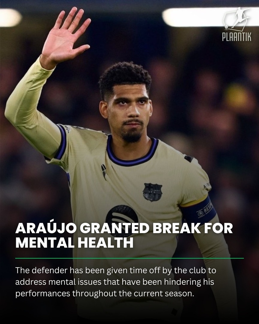 Reports suggest that Ronald Araújo has been granted a mental heatlh break by Barcelona. 

In a press conference, manager Hansi Flick addressed a question regarding this: 

"Ronald Araújo cannot play for the moment due to a personal issue. I do not wish to say more. Thank you fo…
