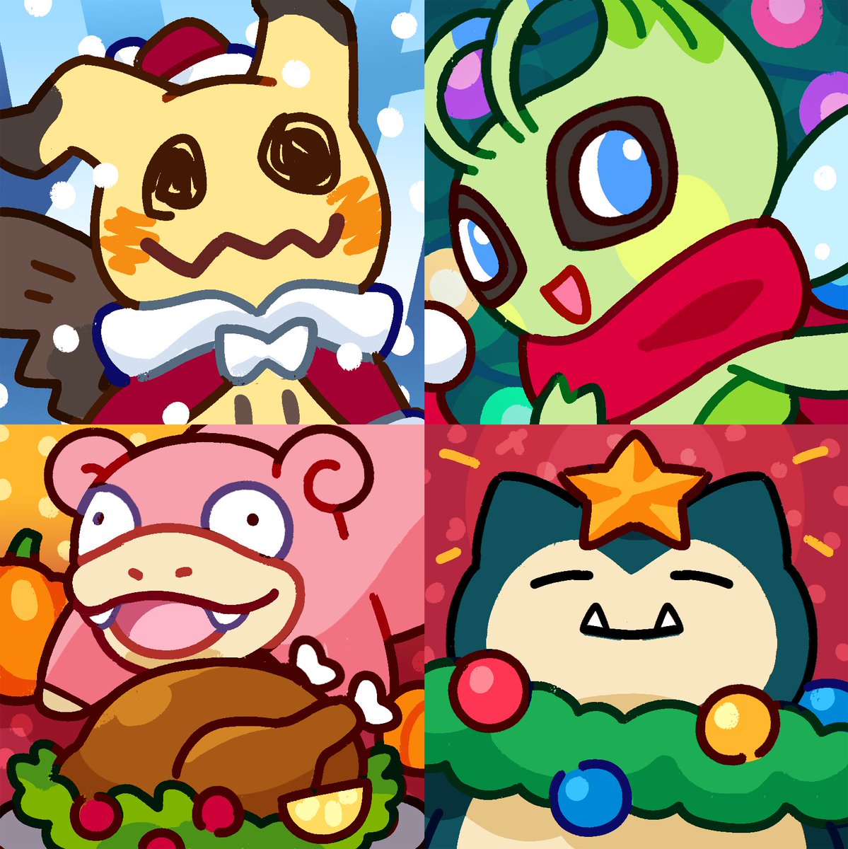 Giraffaloops's tweet photo. New poke icons for the year! 🎄🎁 feel free to use! :D https://t.co/bqjD3fzoG8