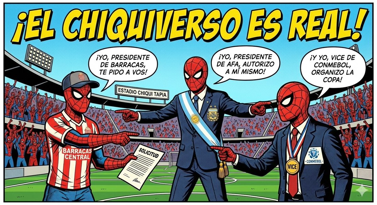 FedericoLKG's tweet photo. Tapia (@barracascentral ) le acaba de mandar una carta a Tapia (@afa ) desde el Estadio Tapia, pidiendo jugar una copa de Tapia (@Libertadores ).

Si @Marvel ve esto, cancela el Multiverso por falta de presupuesto. El nivel de burocracia unipersonal es absoluto. 🕷️⚽️🤯

#CHIQUIVERSO

P/d: Espero que Chiqui tenga suerte con Claudio ya que va a necesitar la firma de Tapia.