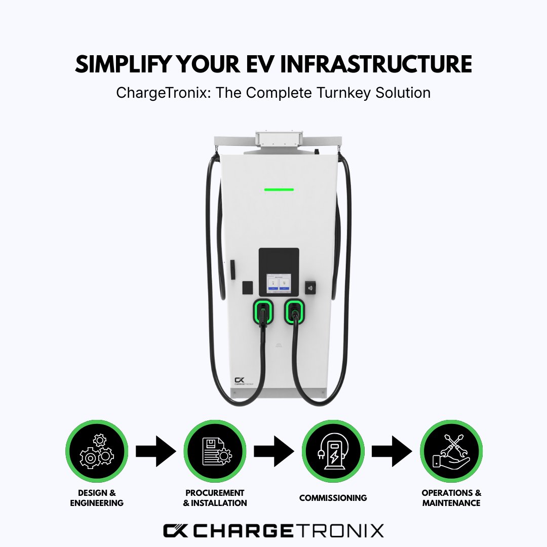 ChargeTronixUSA's tweet image. Most EV installs fail from juggling too many vendors.

ChargeTronix handles everything

Engineering → install → operations with one point of accountability.

Faster builds. Lower risk. Higher uptime.

chargetronix.com

#Turnkey #EVInfrastructure #FleetElectrification