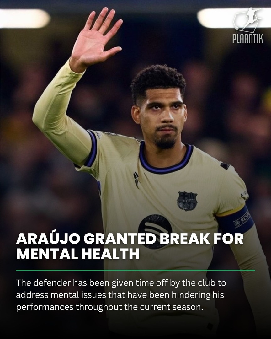 Reports suggest that Ronald Araújo has been granted a mental heatlh break by Barcelona. 

In a press conference, manager Hansi Flick addressed a question regarding this: 

"Ronald Araújo cannot play for the moment due to a personal issue. I do not wish to say more. Thank you fo…