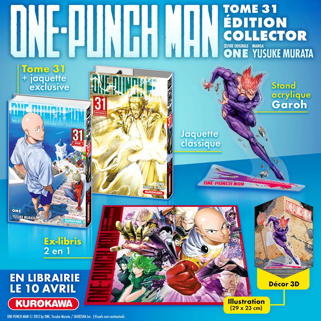 #Nakasanta #BulleDeNoel 🧑🏻‍🎄🎅🏻 le retour! Est ce qu'on ce tente ce calendrier de l'avent?

On démarre avec Saitama et un collector du tome 31 de #OnePunchMan chez <a href="/Kurokawa/">Editions Kurokawa</a> 

Pour participer on follow <a href="/Naka_manga/">Nakamanga 🥨</a> <a href="/Bulle_De_J/">Bulle De J 📖💭🫧</a>  et on tag quelqu'un qui aime la castagne! TAS demain! 😉