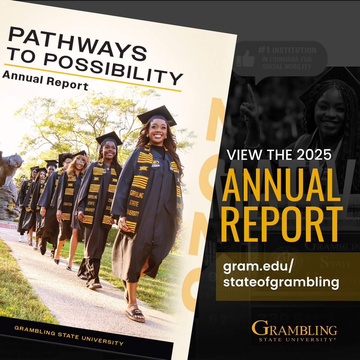 Grambling1901's tweet photo. GSU is the #1 HBCU in Louisiana for economic and social mobility, and you can read all about it in this year's State of Grambling at https://t.co/5FSTdTvHJG. This year’s achievements are shaping the future of an institution built for impact. Stay tuned! https://t.co/I0gaptIZf9