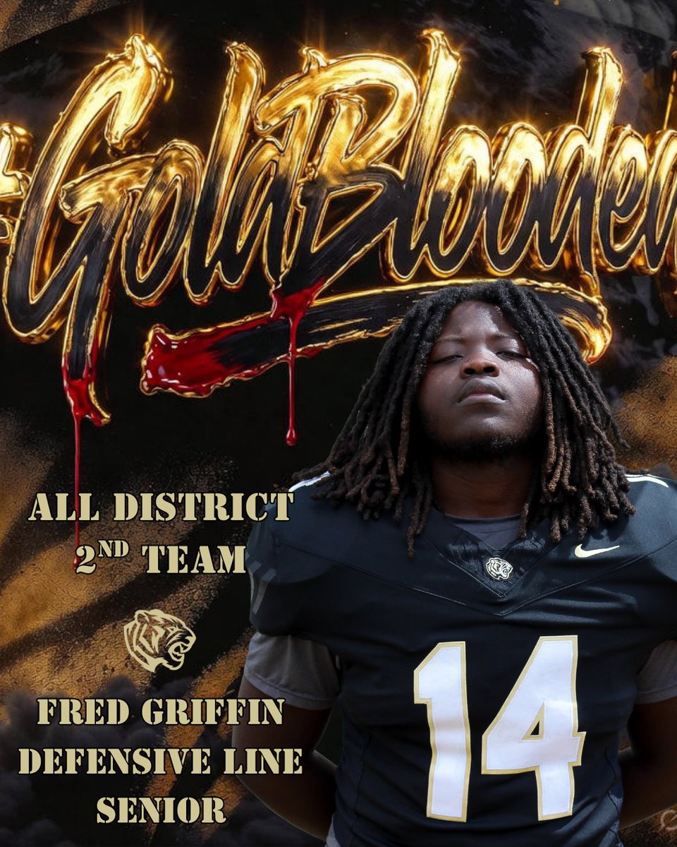 Congratulations to Fred Griffin for being named a 16-6A Second Team All-District Defensive Lineman

#GoldBlooded

<a href="/CoachLawrenceFB/">Donald Lawrence</a> <a href="/CyParkAthletics/">Cy Park Athletics</a>