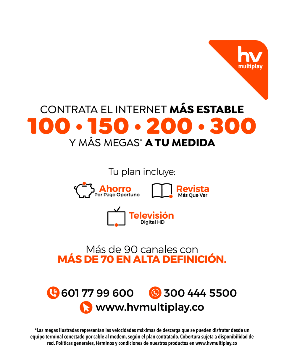 hv_multiplay's tweet photo. Hay oportunidades que te dan más que ahorro… te dan paz mental.
Paga por anticipado 3, 6 o 12 meses de tu servicio y congela tu tarifa, además un artículo de colección. ❄️🎁

#HVMultiplay #AhorroHV #CongelaTuTarifa #BeneficiosExclusivos #AnticipaYGana #InternetEstable https://t.co/h8kK9ExnpX