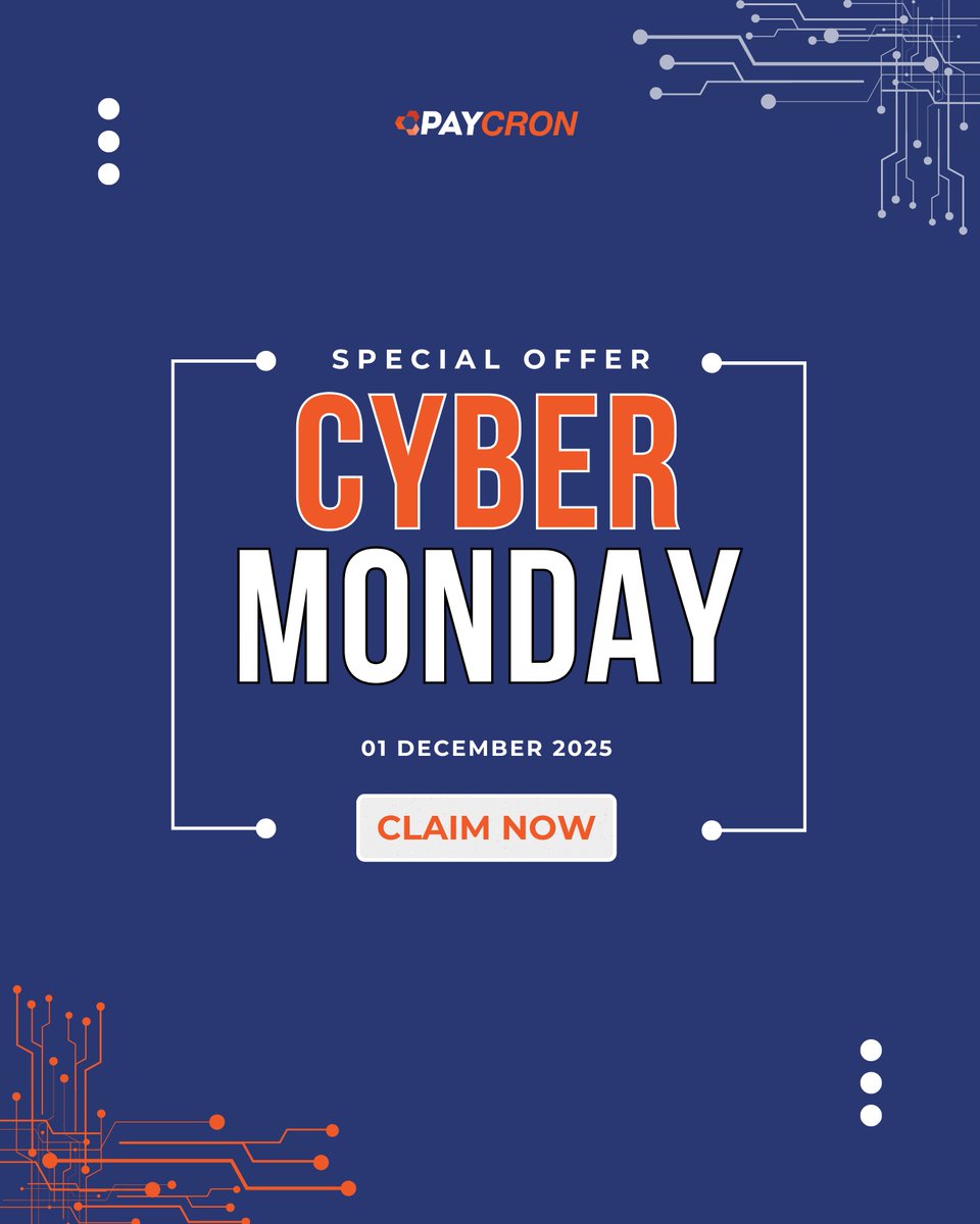 paycron_inc's tweet image. #CyberMonday is here! Don’t let payment issues slow your sales. Paycron delivers smooth, secure, lightning-fast #PaymentProcessing with global acceptance, quick settlements, and scalable #PaymentSolutions for heavy traffic. Boost your conversions with #Paycron today!