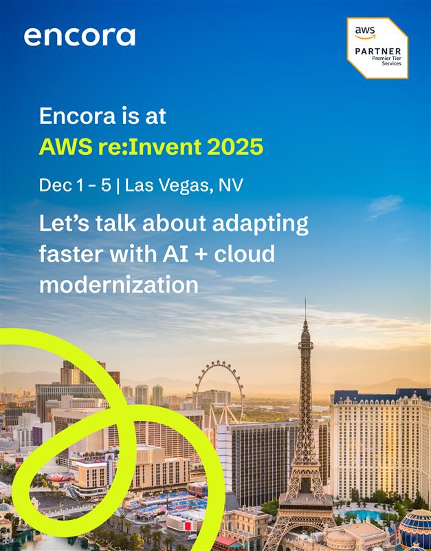 EncoraInc's tweet image. At AWS re:Invent 2025, our team is meeting partners and innovators shaping the future of cloud, data, and AI.

If you’re at re:Invent, stop by and say hello: encora.com/aws-reinvent-2… 

#AWSreInvent #Encora #CloudEngineering #AINative #ComposableEnterprise #DigitalEngineering