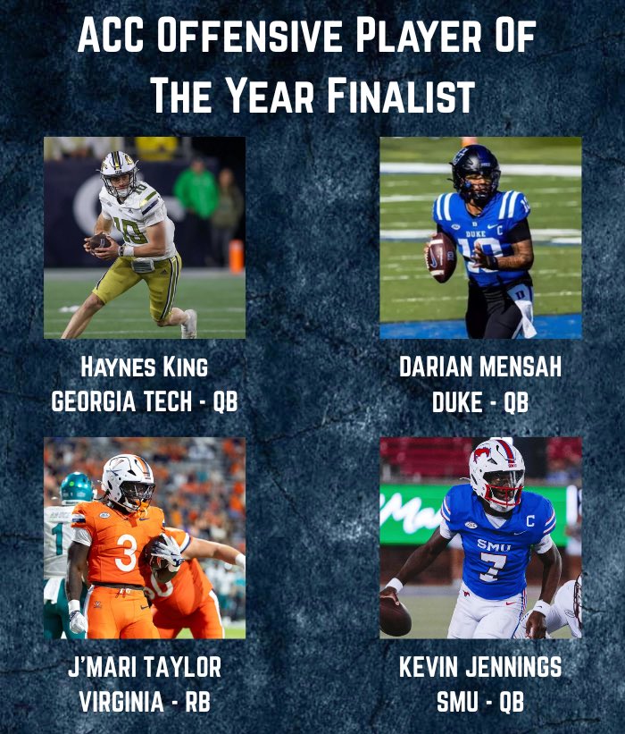 The College Football Zone Offensive Player of the Year finalist for the ACC.