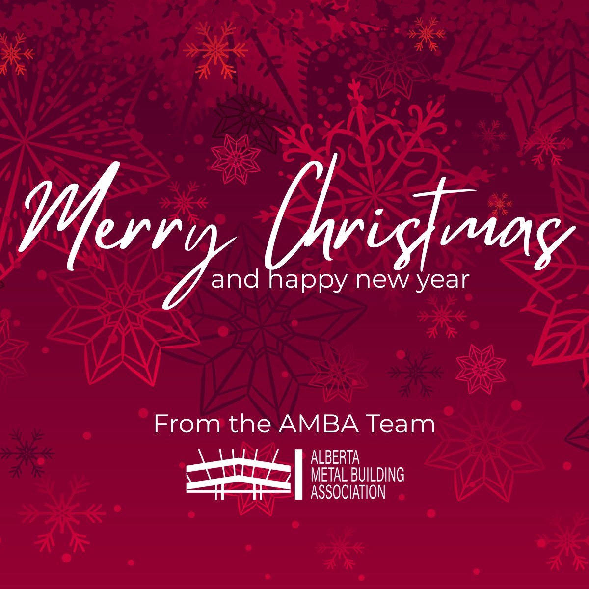 ABMetalBuilding's tweet photo. Merry Christmas from AMBA! As we wrap up another year of supporting our province’s builders, manufacturers, and industry leaders, we wish you comfort and cheer. Our office will be closed for the holidays starting December 23rd at noon and will reopen January 5th. https://t.co/DEjb2AjZb9