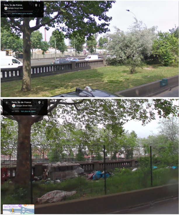 Les "friches pourries du Périf" étaient depuis l'origine des espaces verts.

Beaucoup était entretenus et encore agréables à voir il y a peine dix ans... 

(Exemple ci-dessous : Pte d'Aubervilliers, avant/après.)