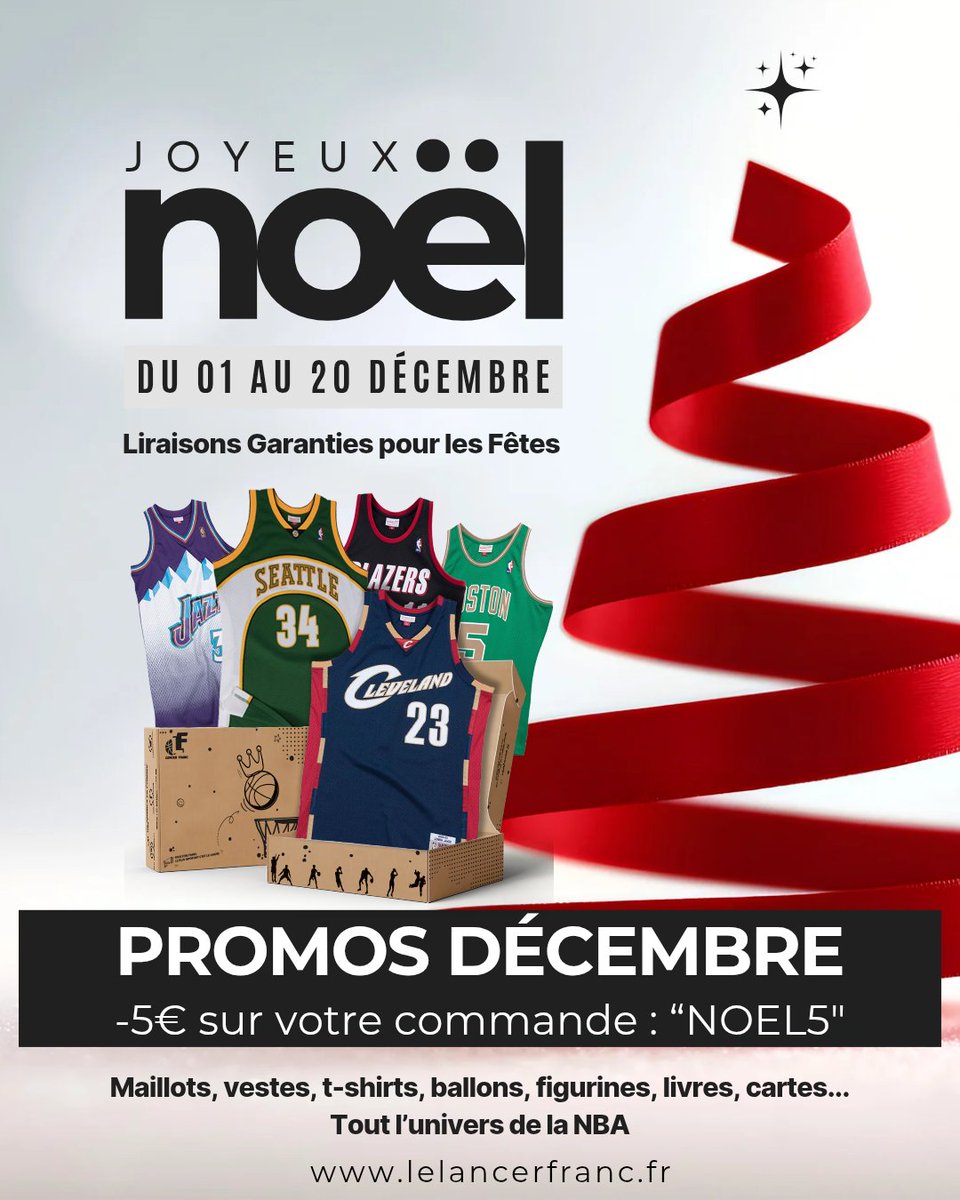 🎅 On fait tout pour vous aider à faire le cadeau parfait avec l'arrivée de Noël !

Profitez de 5€ de réduction sur votre commande dès 40€ d'achat. C'est maintenant et jusqu'à Noël avec le code NOEL5 ! 🎁

Maillot, veste, t-shirt, ballons, livres, cartes... Tout l'univers NBA