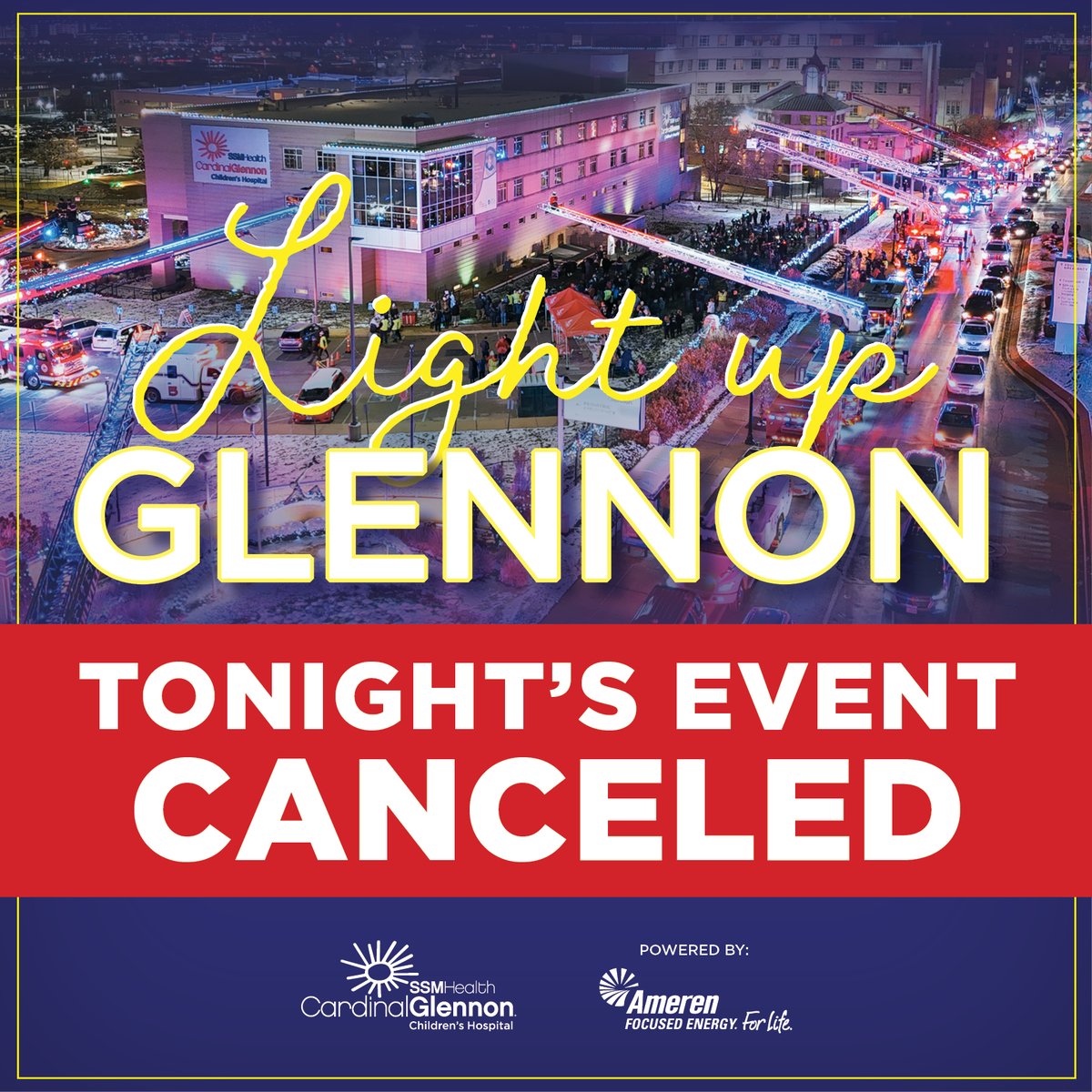 Due to the sudden shift in snow and the need to prioritize safety, Light Up Glennon has been CANCELLED tonight.