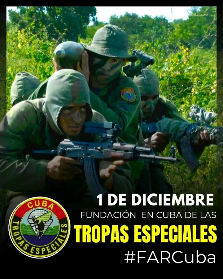 AlbertoArm24's tweet photo. Una unidad élite formada con valor y compromiso para la defensa de la Patria.  Muchas felicidades en el aniversario de su fundación !!! #UnidosXCuba #ElCerroTieneLaLlave #ApoyamosTuObra @CServirte38629 @CubaCubacons @CubaMicons https://t.co/V7hlCz3B0M