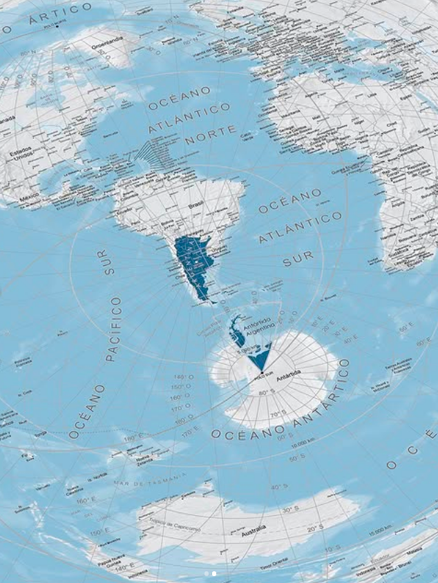 Imagen_Arg's tweet image. El mapa oficial argentino siempre incluye la Antártida Argentina, lo que extiende su territorio reclamado hacia el sur y lo convierte en un país bicontinental.