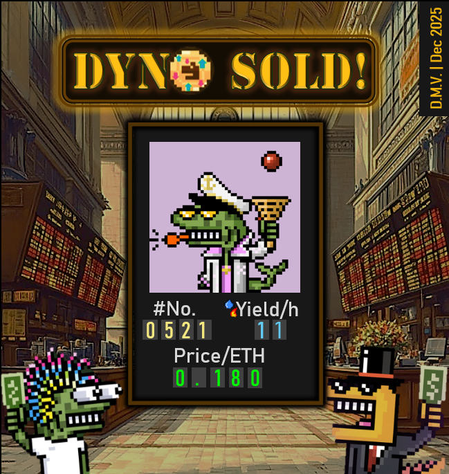DynoMV's tweet image. This Dyno just found a new home! 📈

@AngryDynomites   #Dynocoin #Web3Gaming #NFTCollection @opensea #CraftWorld